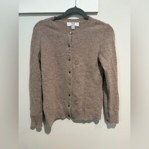 Magaschoni 100% Cashmere Oatmeal Button Up Cardigan Size S